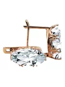 Earrings Vintage craft Zircon Original Vintage 14K Rose Gold vec021r